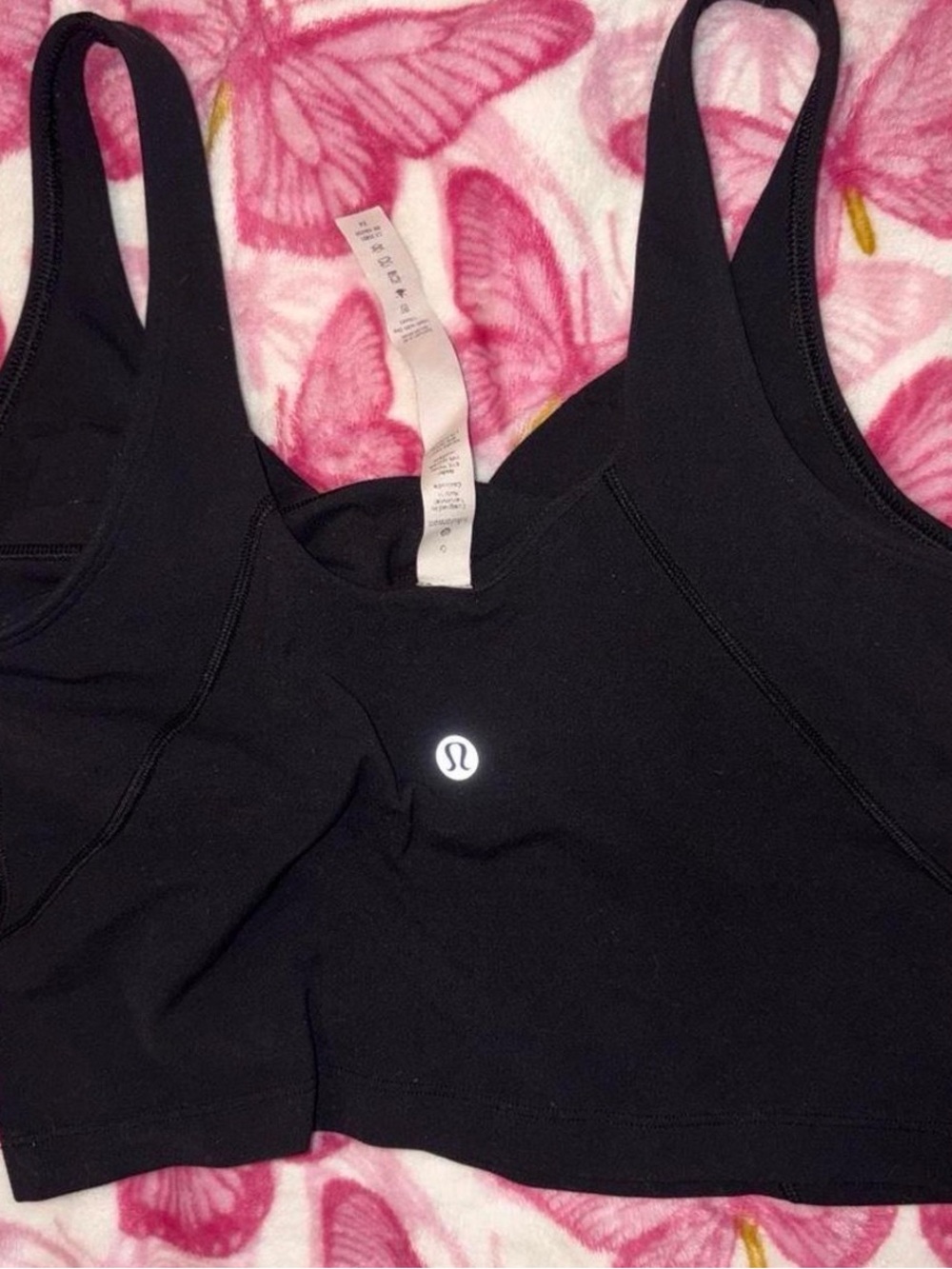 lululemon athletica Black Sports Bra Tank - Reflective Logo